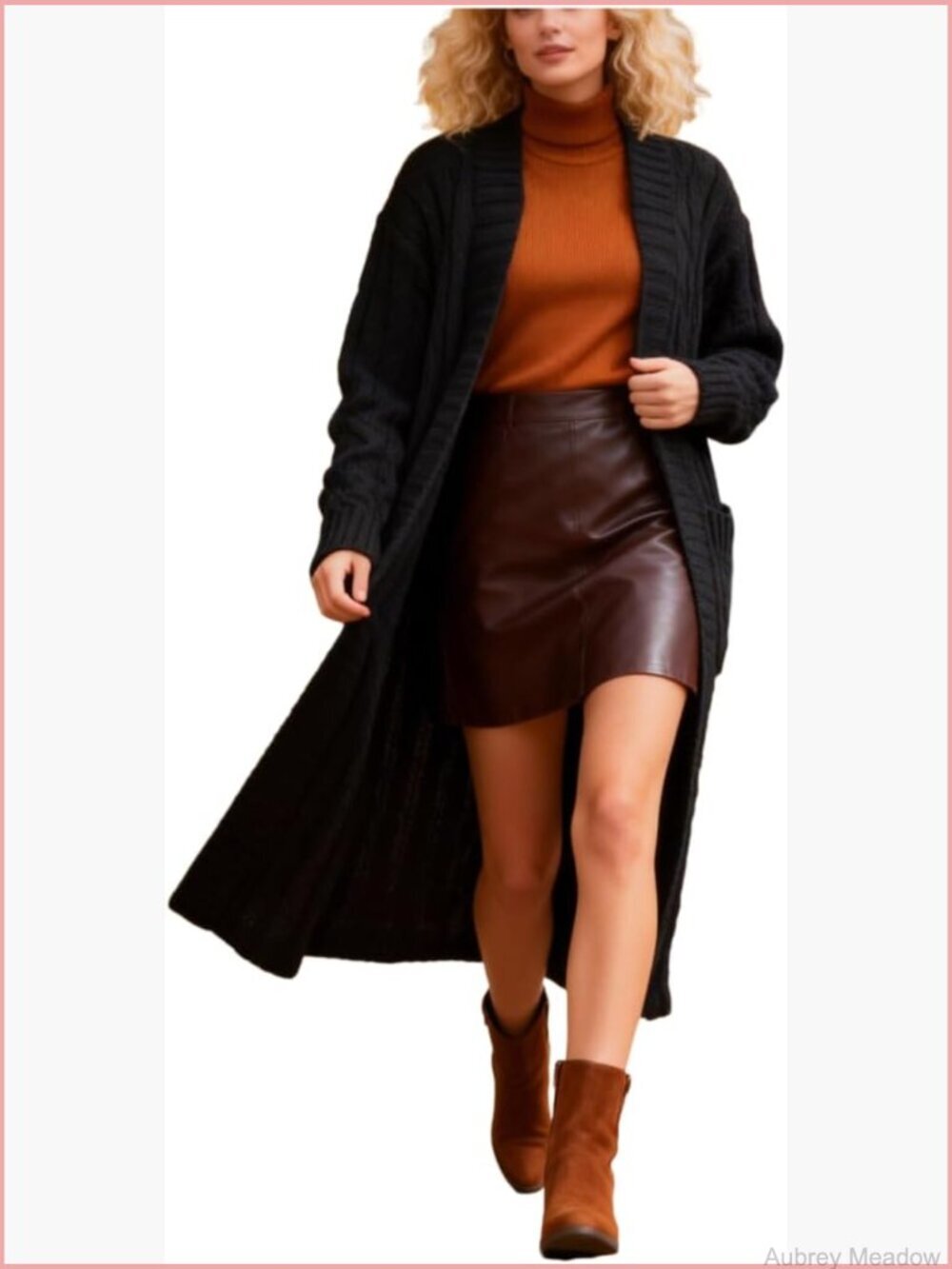 Women's Oversized V-Neck Knit Cardigan Loose Long Sleeve Sweater Coat